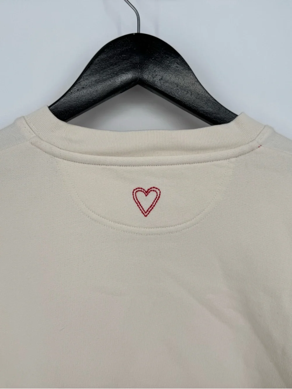 Tory Burch Sport French Terry Varsity Crewneck Sweatshirt LOVE White Medium - Picture 7 of 12